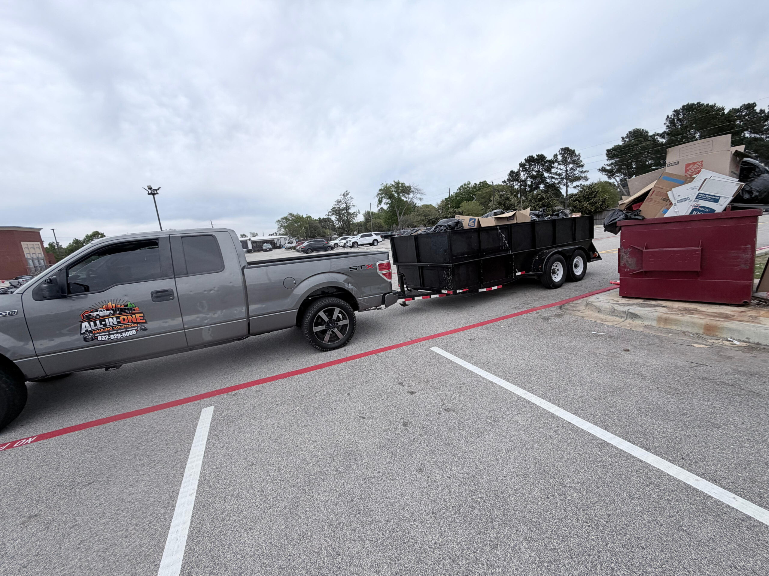 Hauling solutions junk removal trailer in Houston